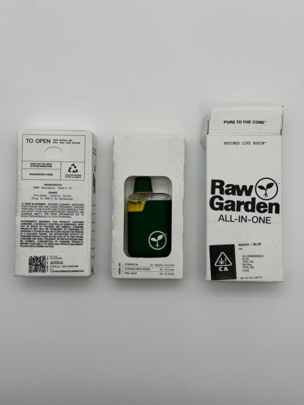 Raw Garden All-In-One Live Resin Vape iGlue Indica 1g Disposable