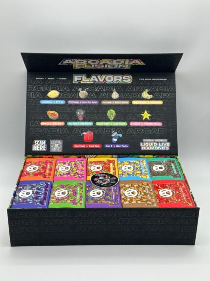 Arcadia Fusion Disposable Vape – Liquid Live Diamonds, Dual Flavor Device (100 Pack)