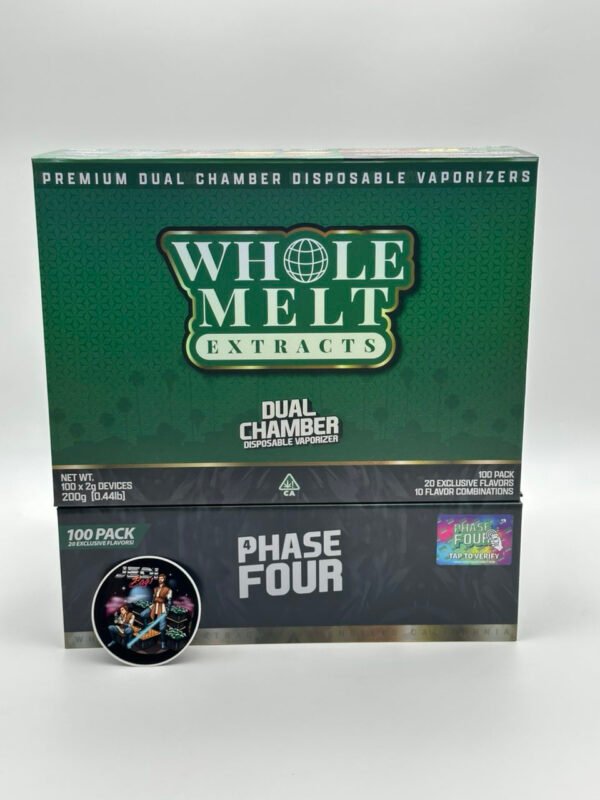 Whole Melt Extracts Dual Chamber Disposable Vaporizer – Phase Four (100 Pack, 20 Flavors)